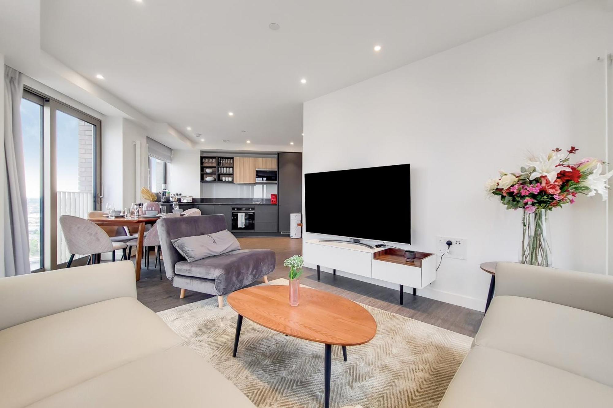 Deluxe Three Bedroom Apartment By London Excel Stays Eksteriør billede